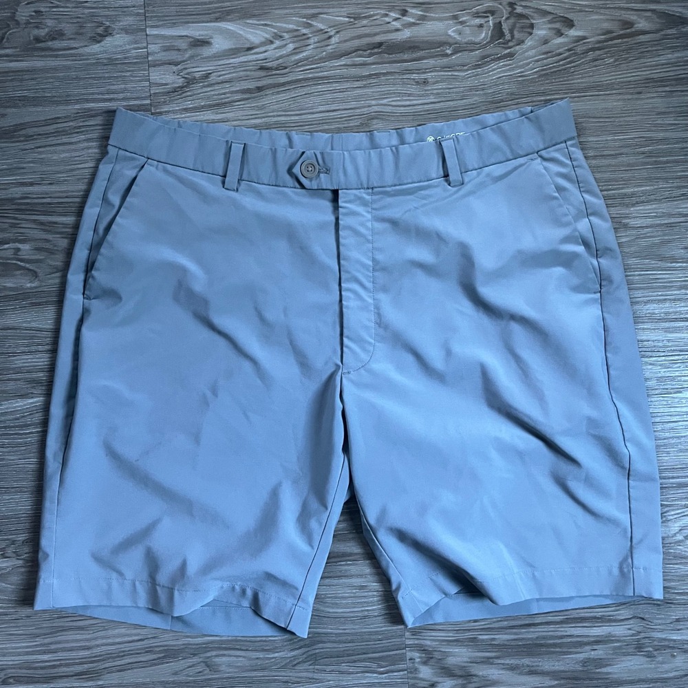 G/FORE Mens Performance Golf Shorts Light Blue Grey Size 38 Pray For Birdies